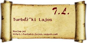 Turbéki Lajos névjegykártya
