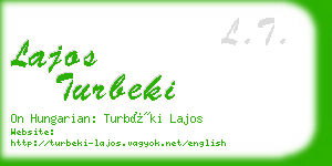 lajos turbeki business card